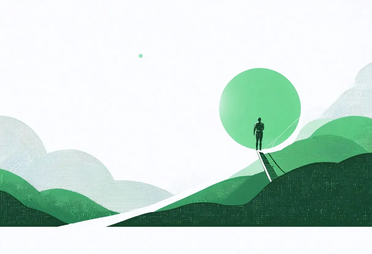 Minimalistic illustration representing transformation from low energy to renewed motivation